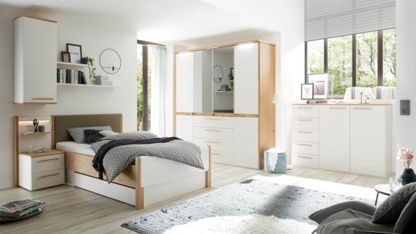 hochwertiges Schlafzimmer -Bett 120x200 cm +Kleiderschrank 4-trg